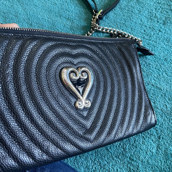 Brighton Black Leather Crossbody Bag with Heart Accent - Picture 3 of 8